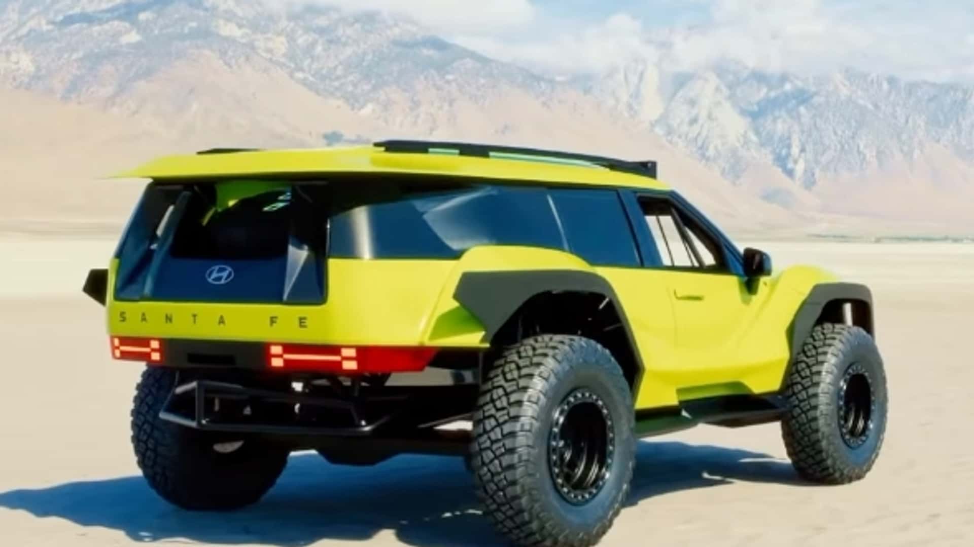 هيونداي سانتا في باجا تخطف الأنظار بتصميم جريء قد يمهد لدخول العلامة الكورية عالم سباقات الصحراء 4 هيونداي سانتا في باجا تخطف الأنظار بتصميم جريء قد يمهد لدخول العلامة الكورية عالم سباقات الصحراء - عرب اوتو هب